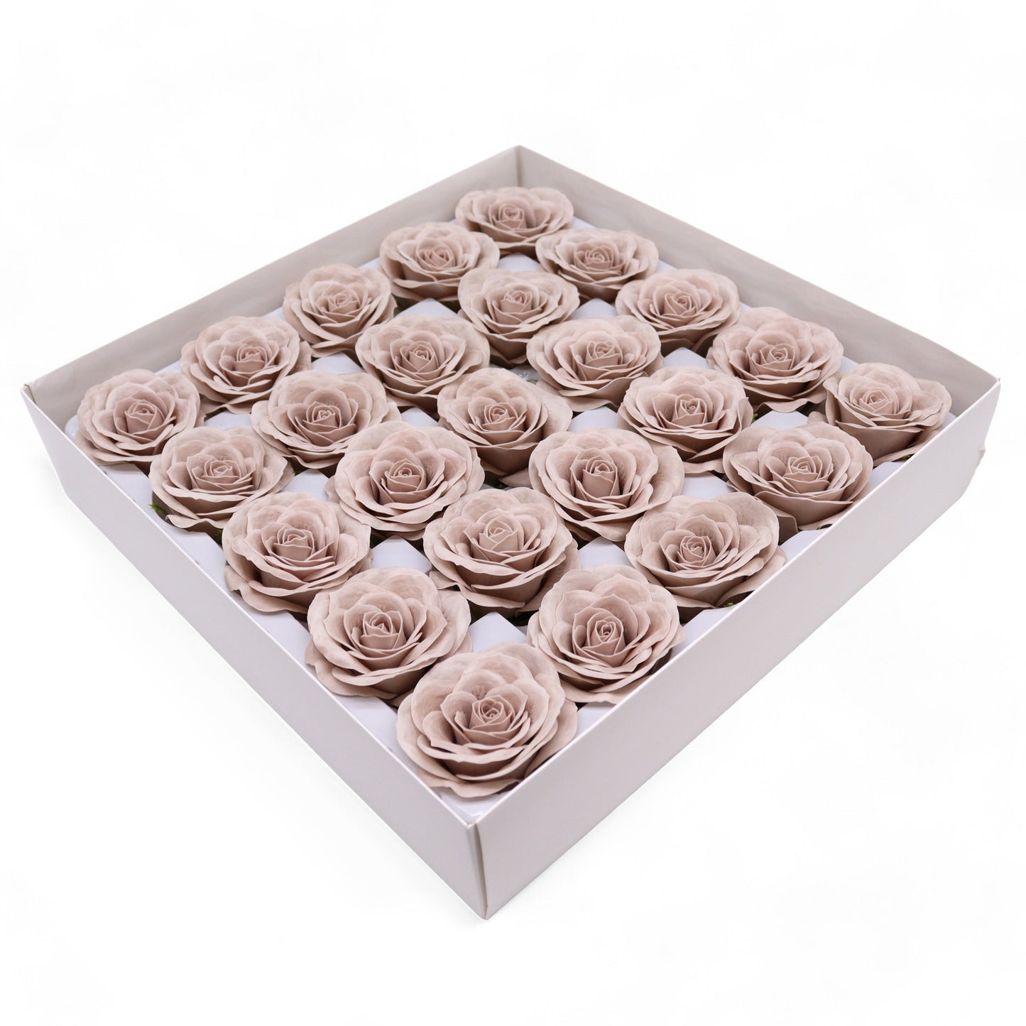 Fleur de savon artisanale - Grande rose vintage - Beige