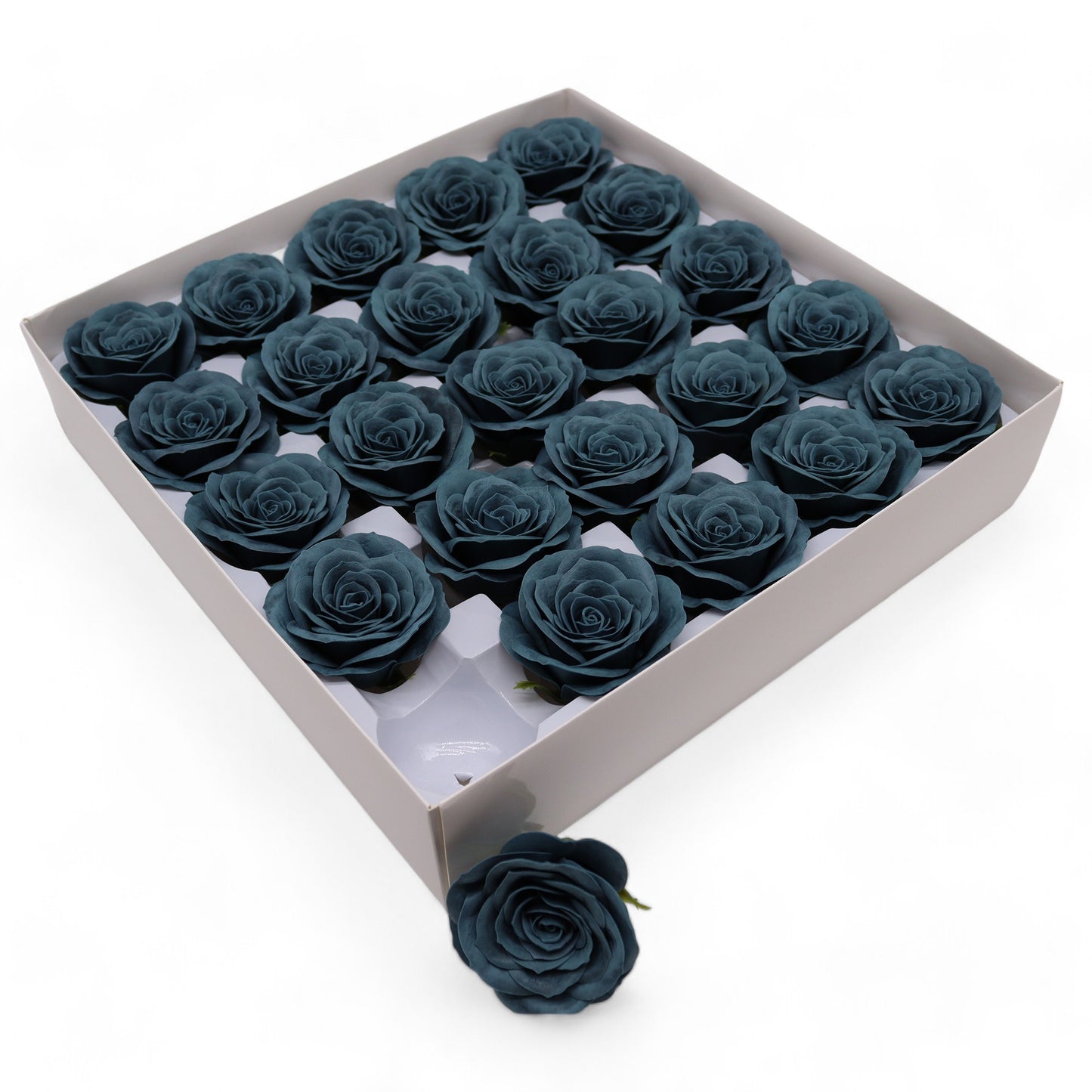 Fleur de savon artisanale - Grande rose vintage - Sarcelle Ironhead