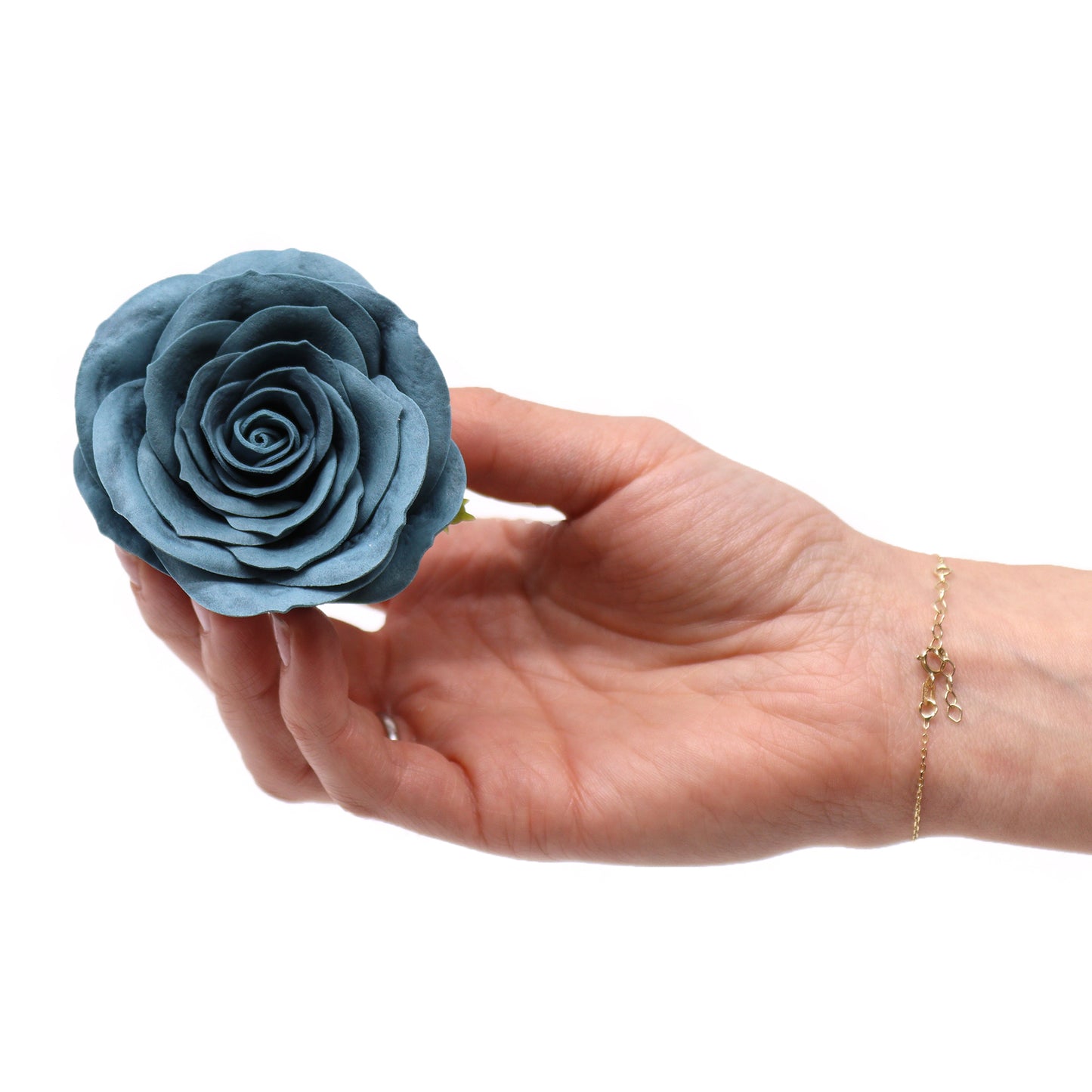 Fleur de savon artisanale - Grande rose vintage - Sarcelle Ironhead