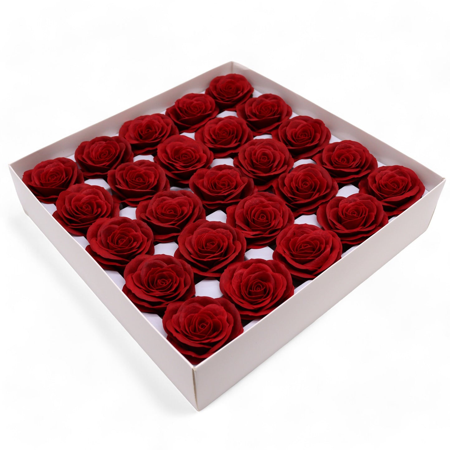 Fleur de savon artisanale - Grande rose vintage - Écarlate