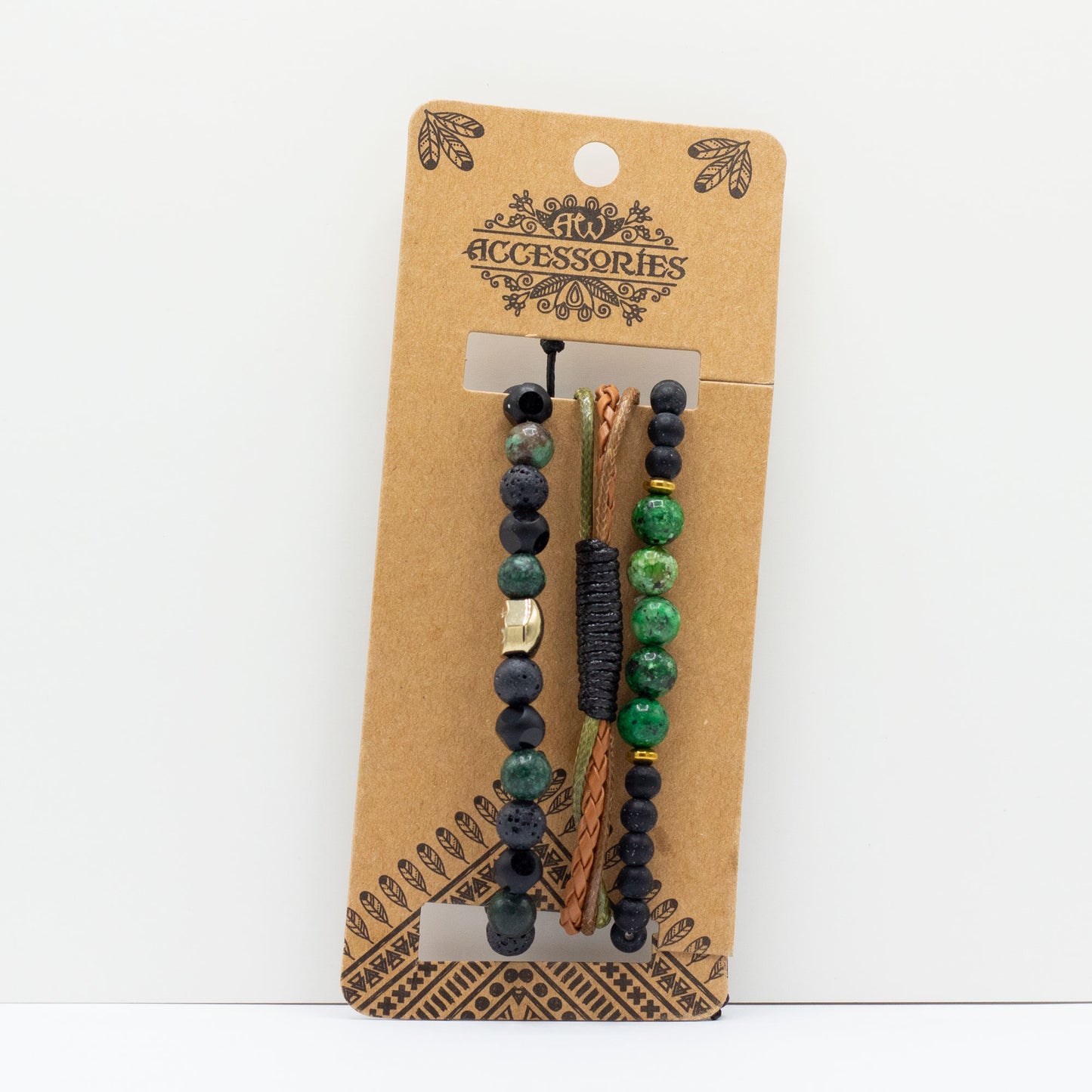 Ensemble de bracelets pour homme - Vert extérieur