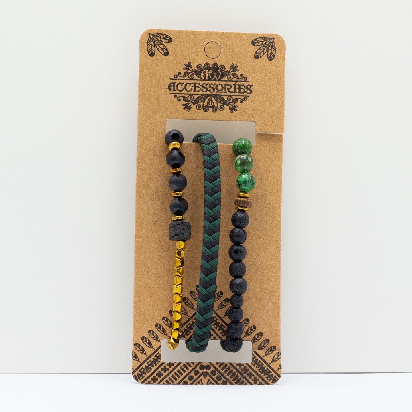 Ensemble de bracelets pour homme - Vert extérieur