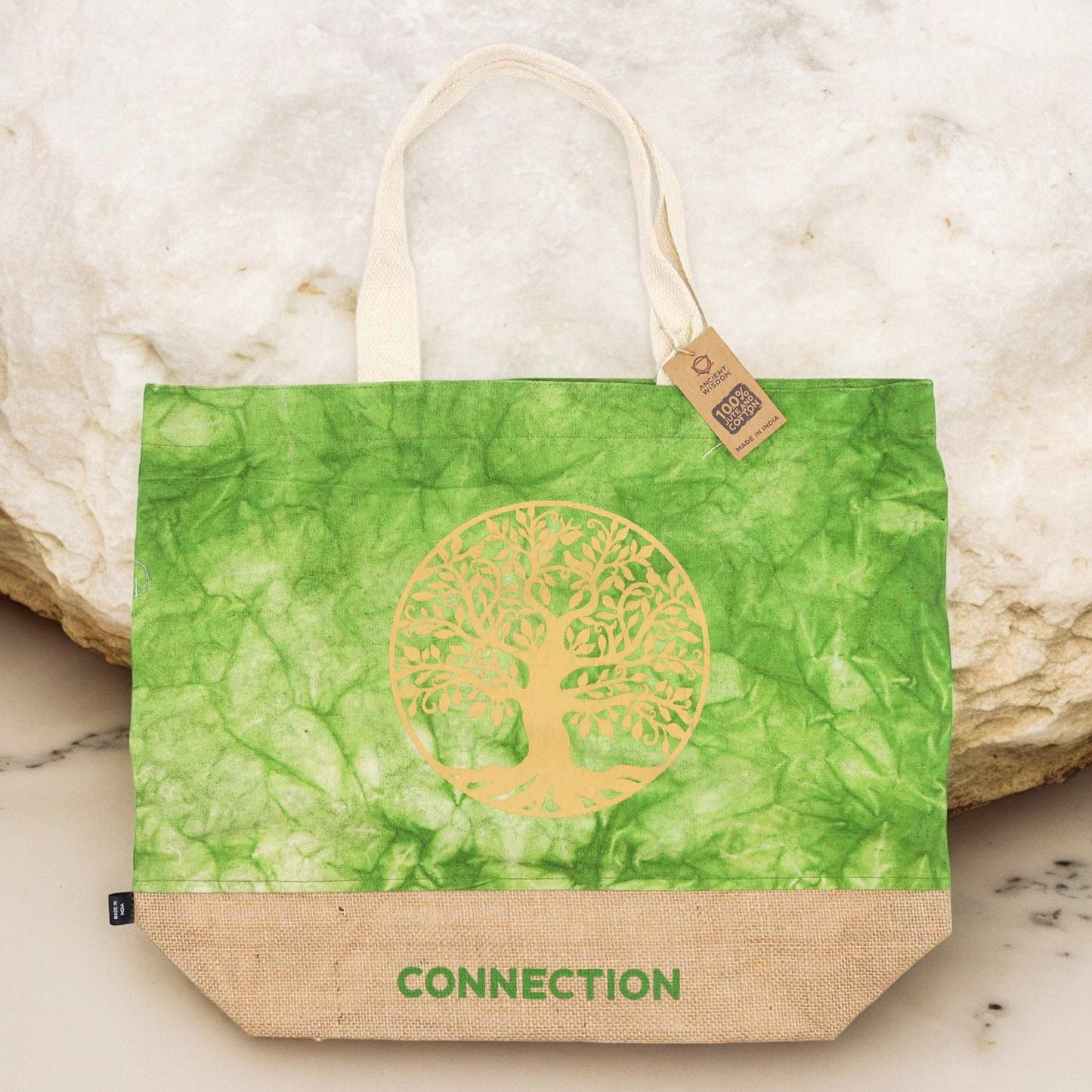Sac entièrement naturel - Vert - Arbre de vie - Connexion