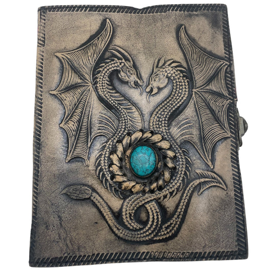 Carnet ésotérique Deux Dragons - Vintage avec bordure cousue