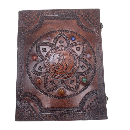 Grand carnet funéraire - Pierres de chakra, dragon et mandala