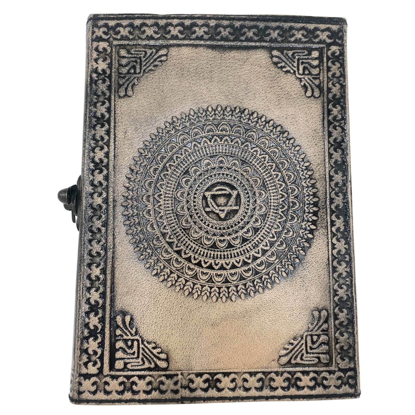 Carnet de notes ésotérique Mandala Lotus - Vintage avec bordure cousue