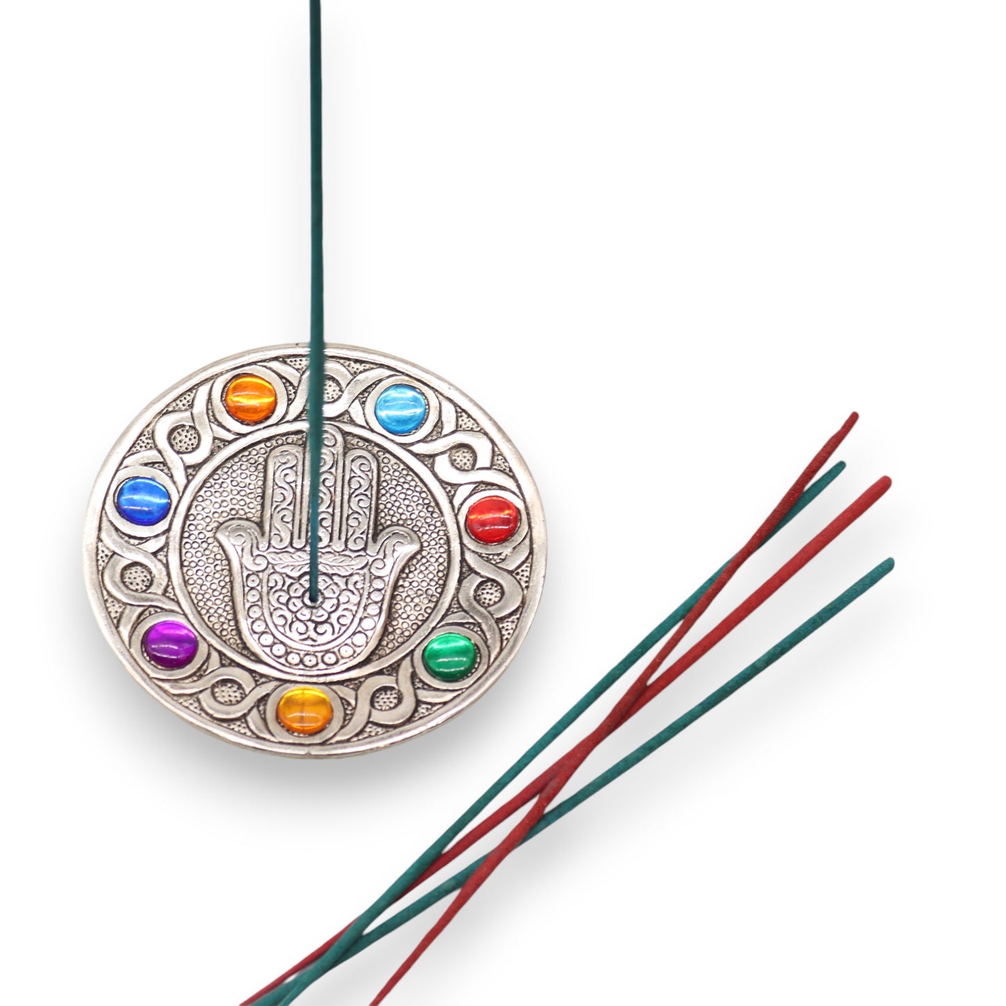 Porte-encens Hamsa Sept Chakras 11,5 cm