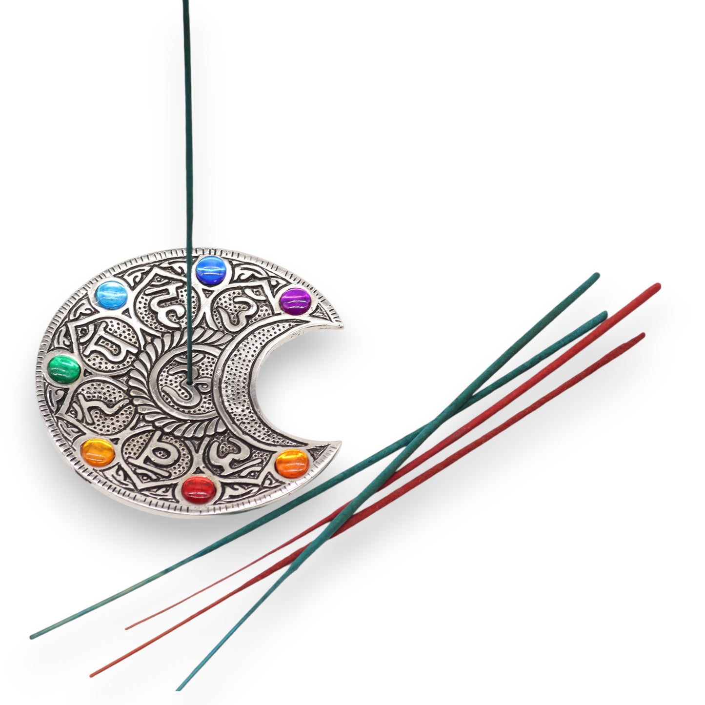 Porte-encens Lune Sept Chakras 11,5 cm