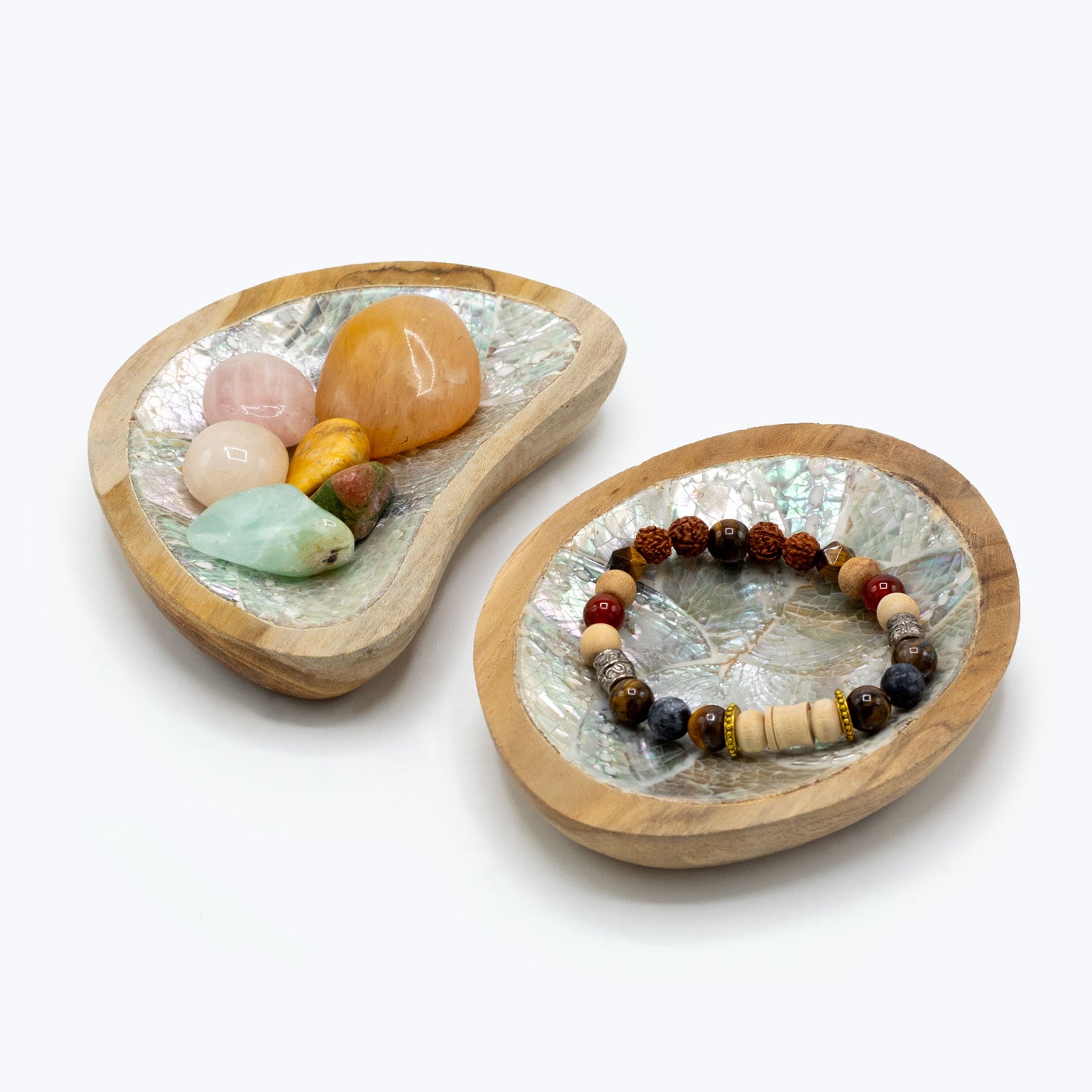 Ensemble de 4 mini bols en bois de teck (assortis)