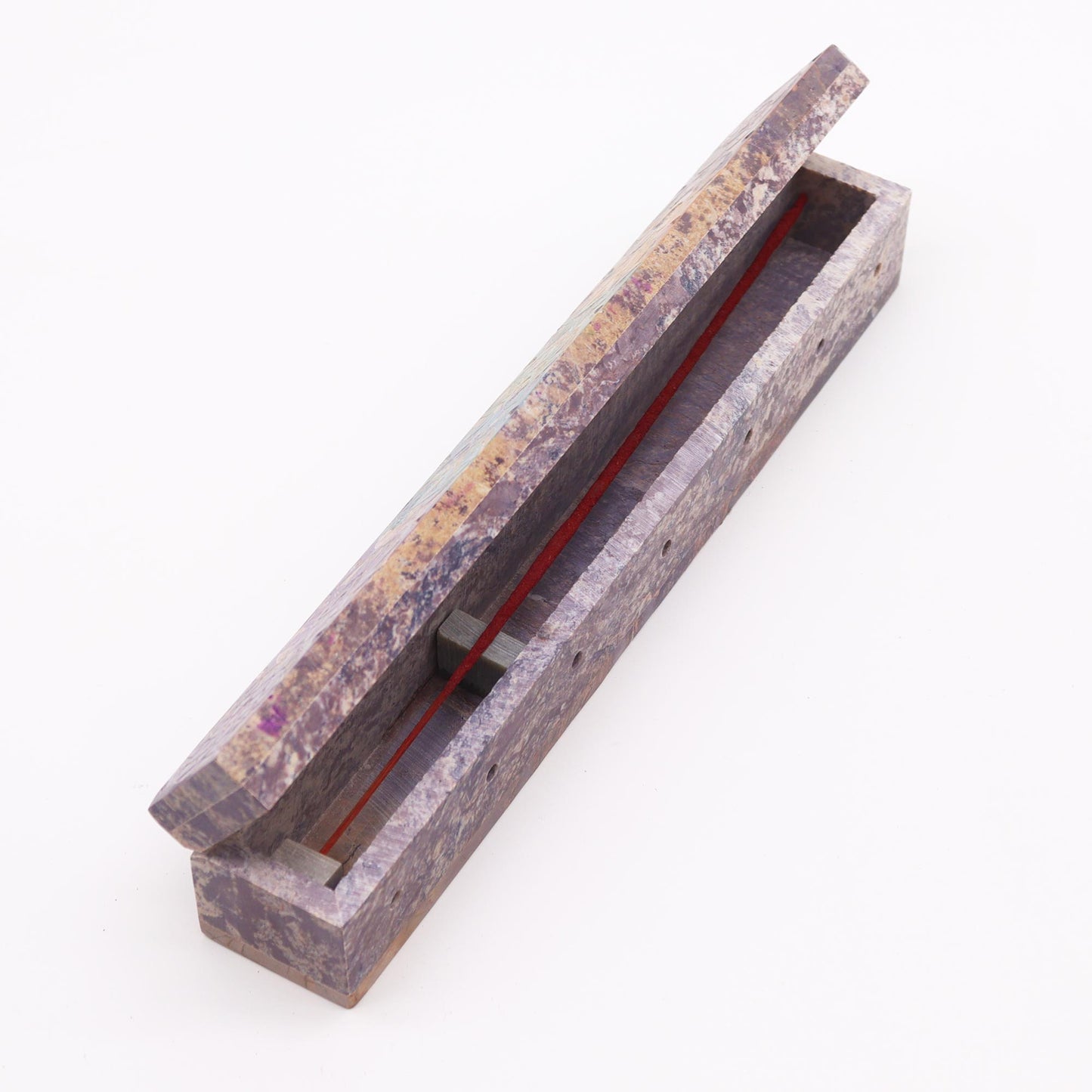 Boîte à encens en stéatite avec trous pour la fumée 25 cm - Chakra