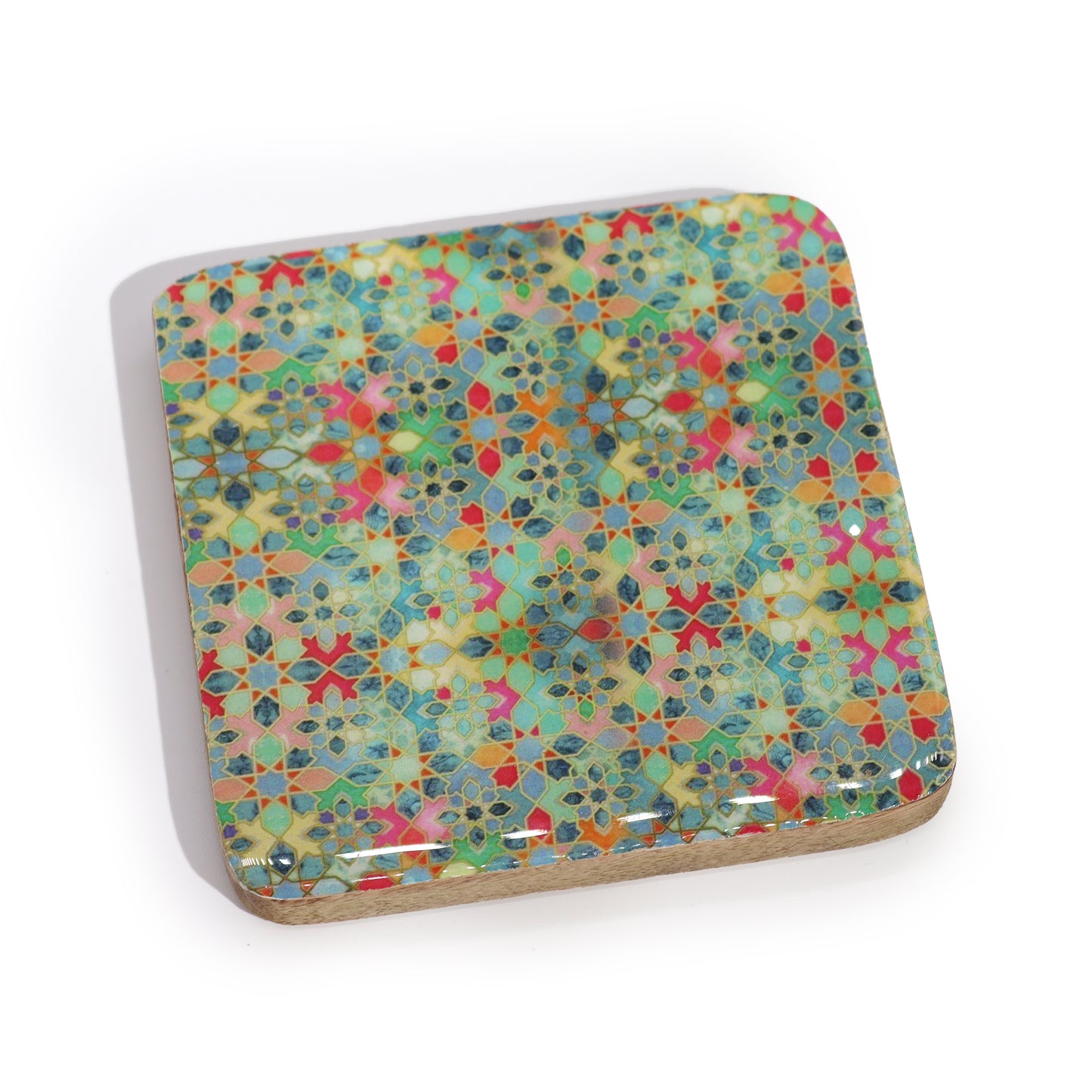 Lot de 4 sous-verres carrés - Motif carreaux méditerranéens