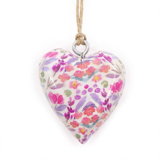 Corazon de madera decorativo Grande - Floral
