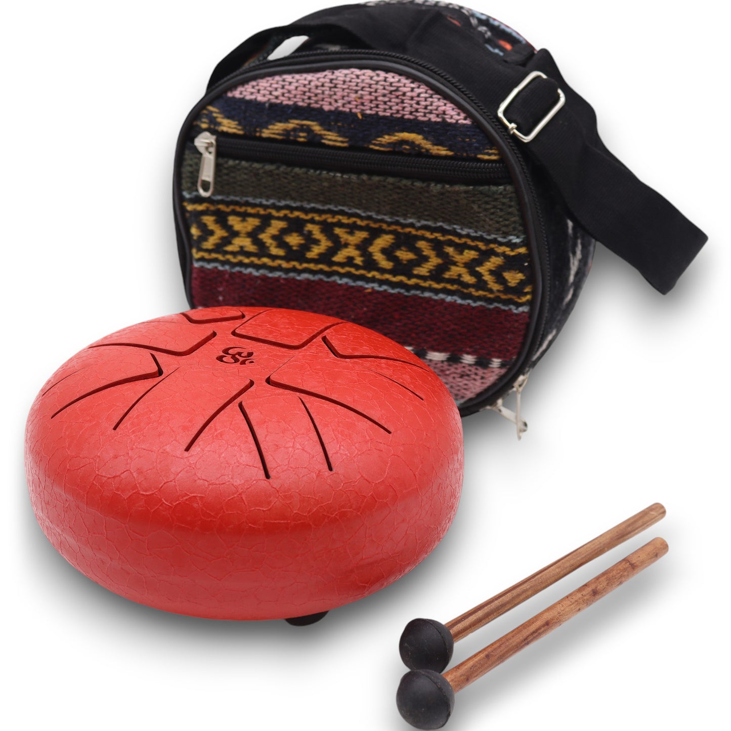 Tambour Hapi Om rouge - 16 cm