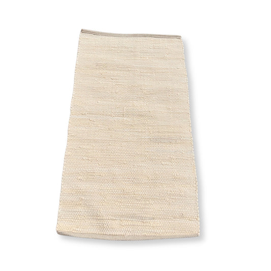 Tapis indien moyen en coton tissé à la main - 90 x 150 cm - Crème