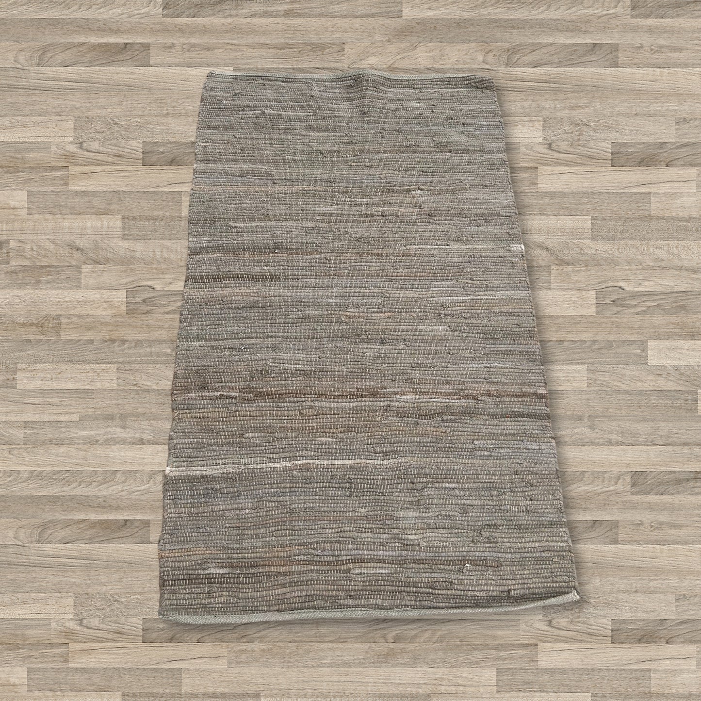 Tapis indien moyen en coton tissé main - 90 x 150 cm - Anthracite