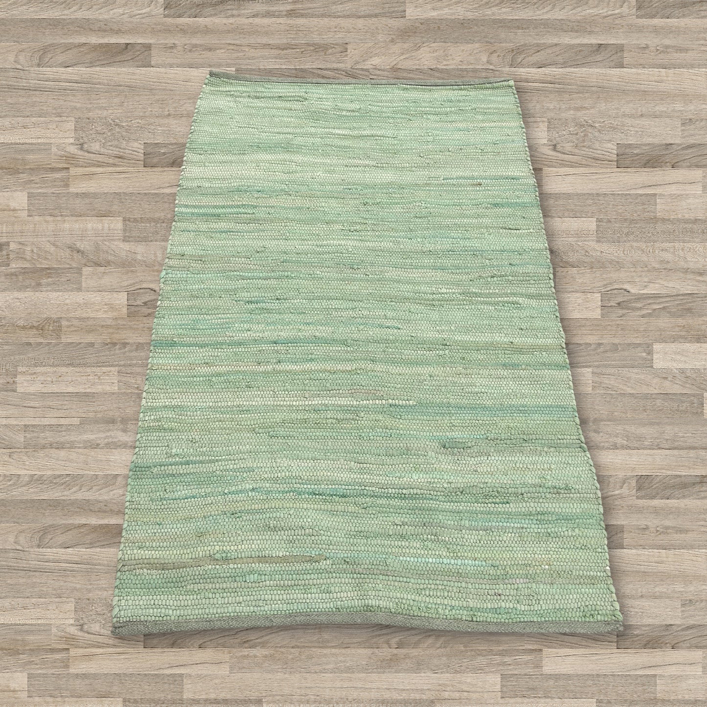 Tapis indien moyen en coton tissé à la main - 90 x 150 cm - Vert