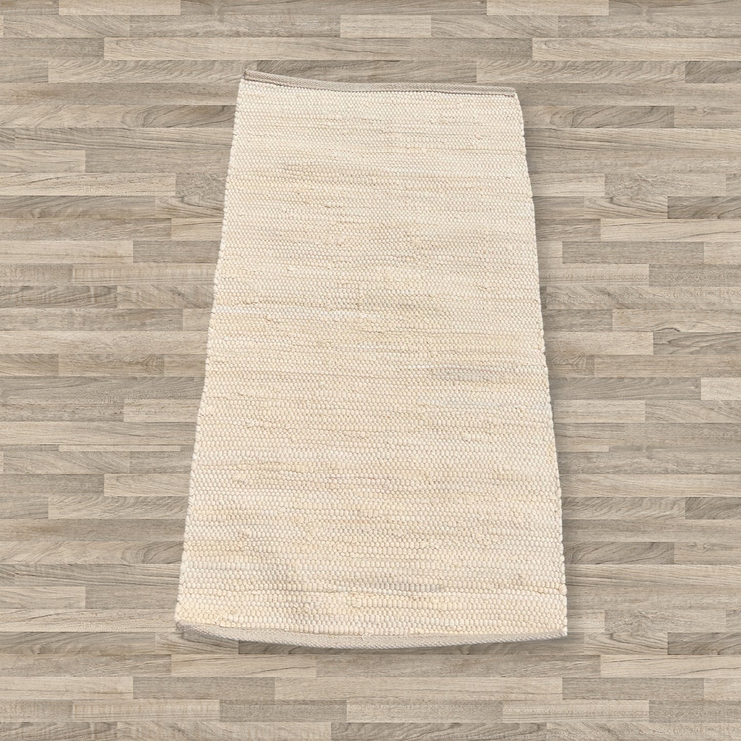 Grand tapis indien en coton tissé à la main - 130 x 170 cm - Crème