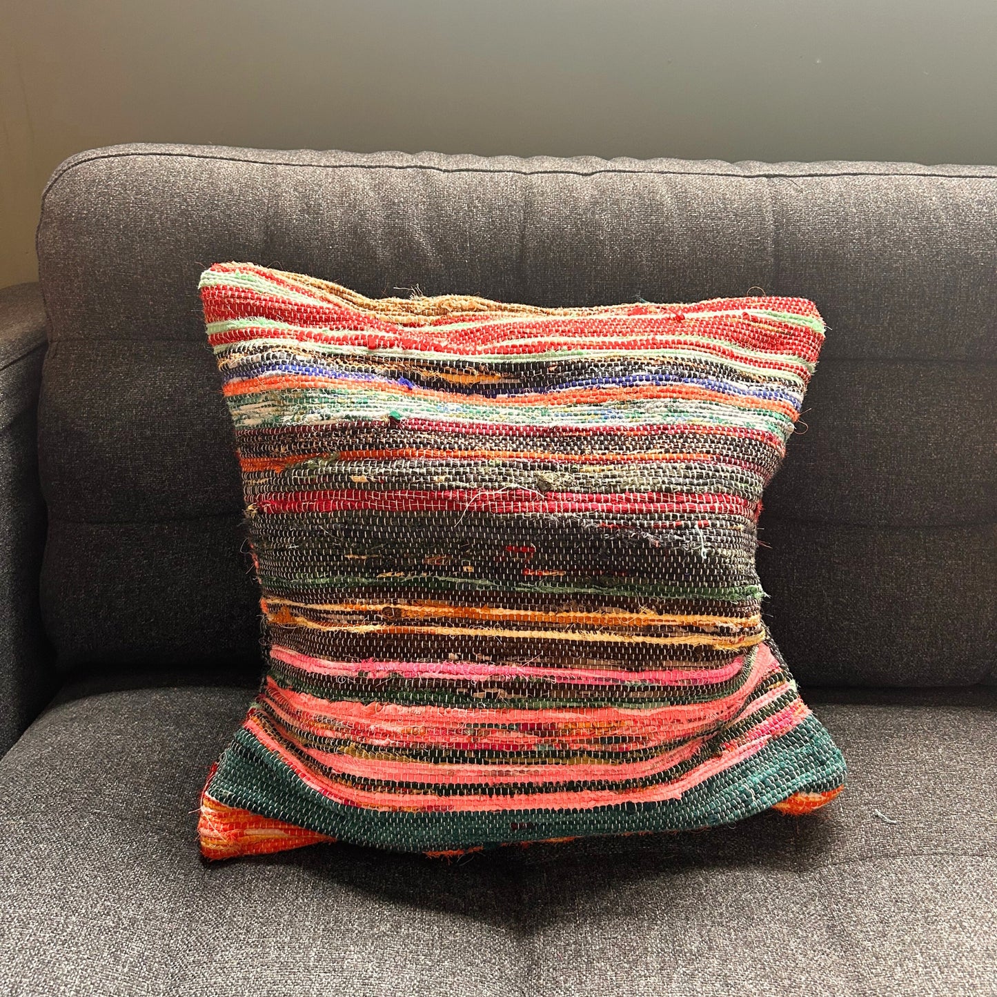 Housse de coussin en tapis recyclé - 40 x 40 cm - Multicolore