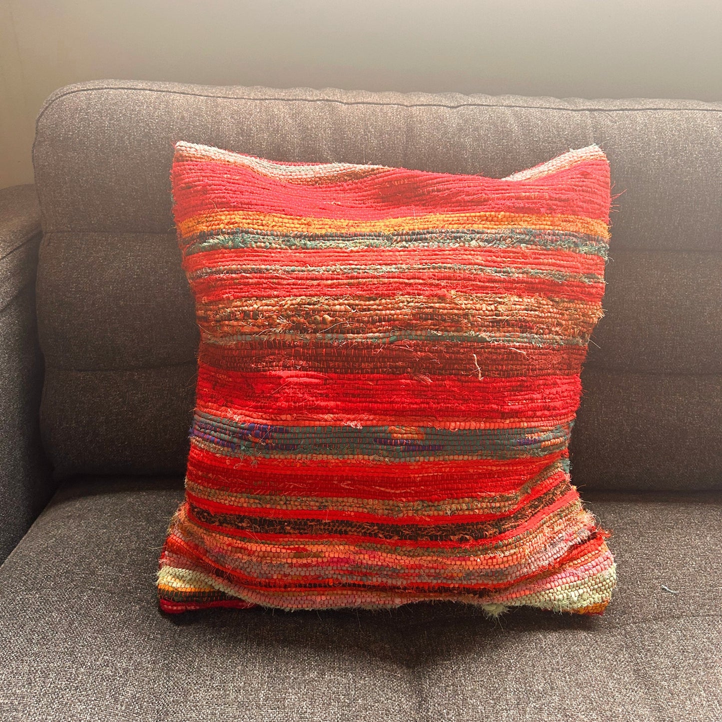 Housse de coussin en tapis recyclé - 40 x 40 cm - Rouge