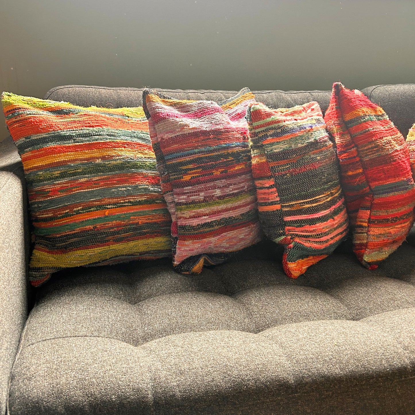 Housse de coussin en tapis recyclé - 40 x 40 cm - Rouge