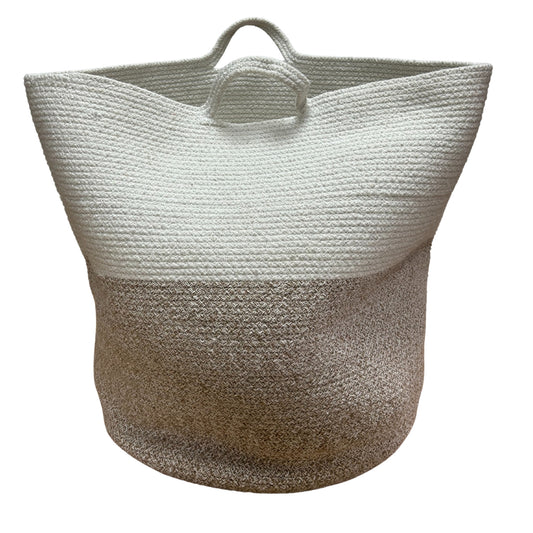 Grand panier en corde de coton 45x40cm - Beige