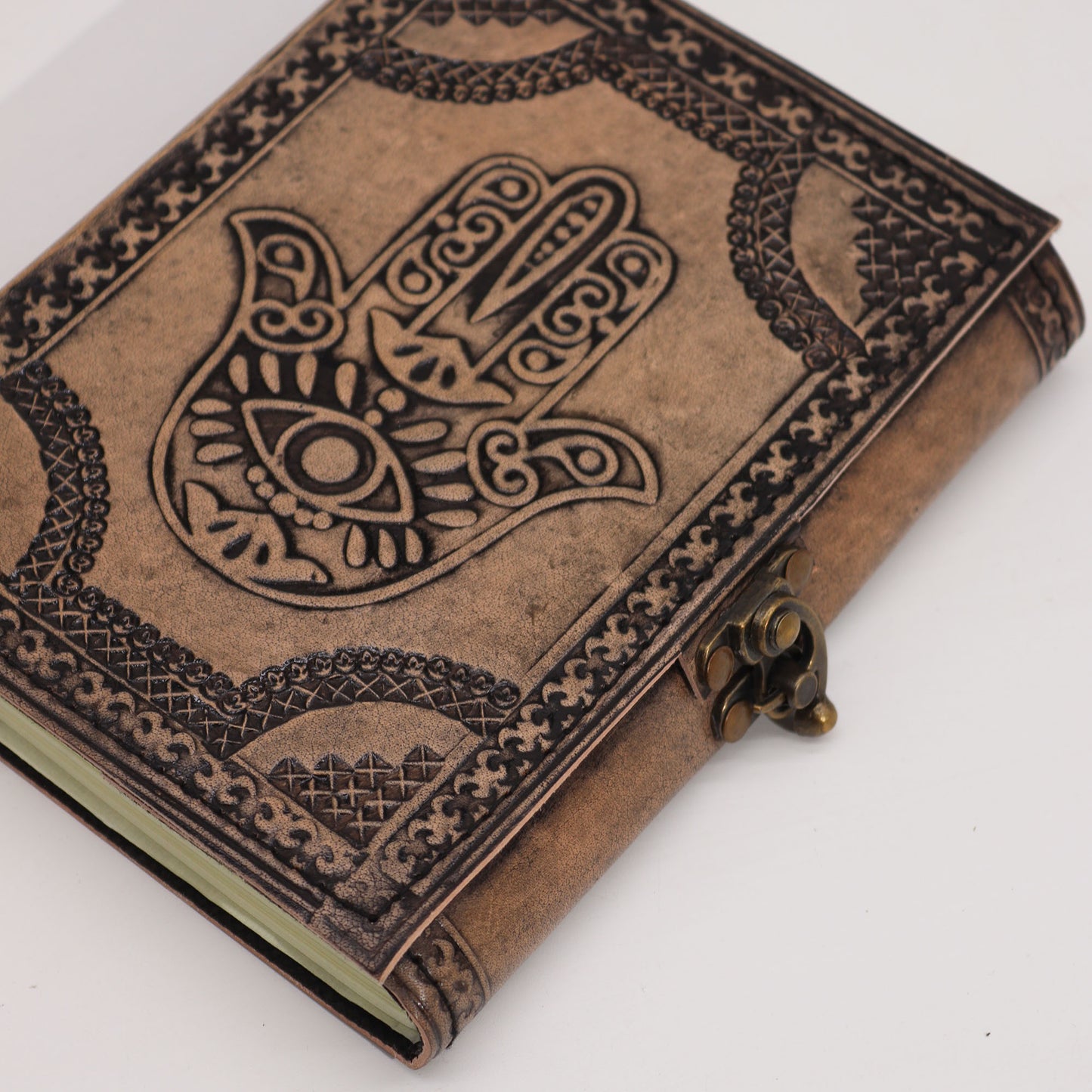 Carnet ésotérique Hamsa - Vintage avec bord cousu