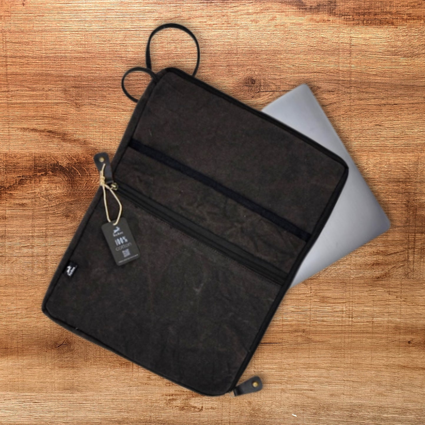 Grande housse en toile pour ordinateur portable - Anthracite