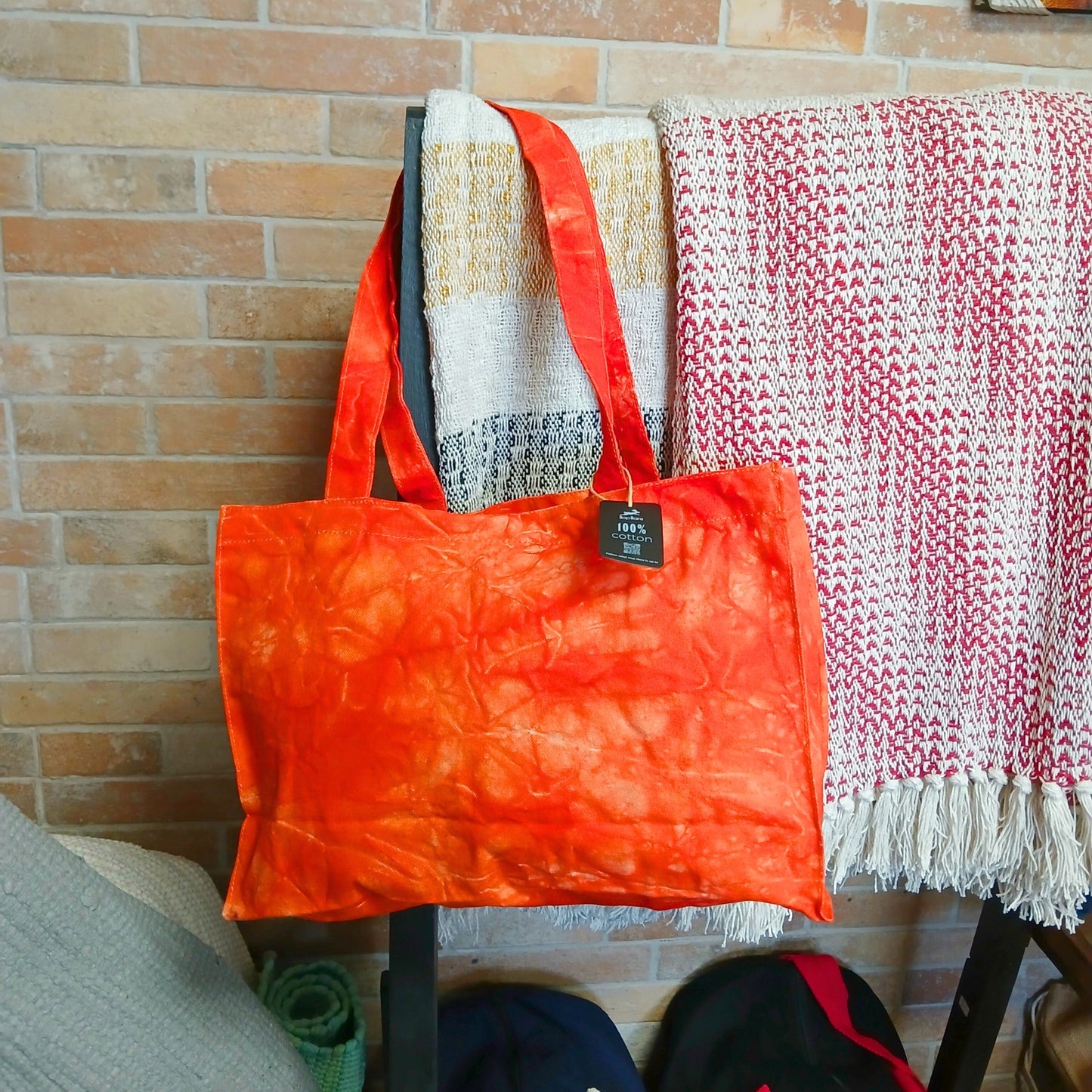 Sac à main - Effet délavé orange désert