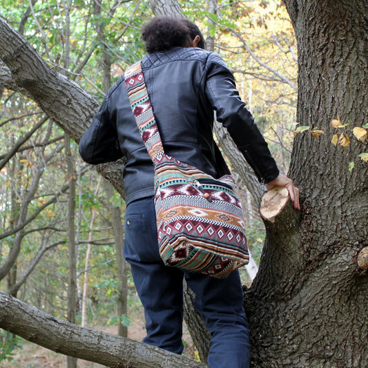 Tissu Jacquard - Petit sac à dos Chocolat