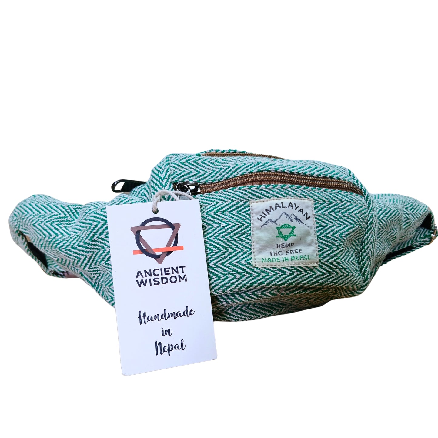 Sac banane style chanvre et coton - Sauge