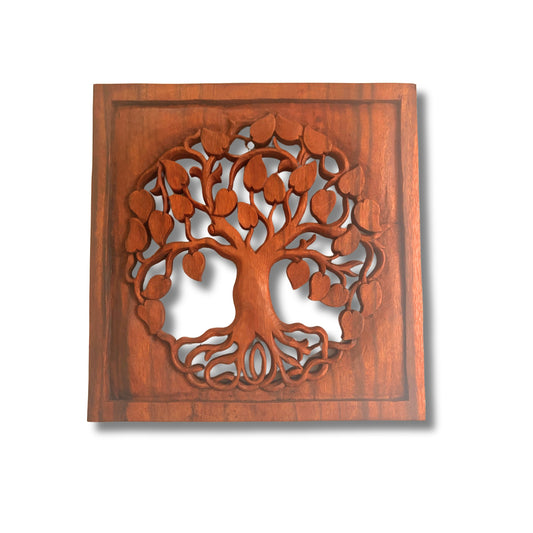 Panneau décoratif en bois Arbre de vie 40x40cm