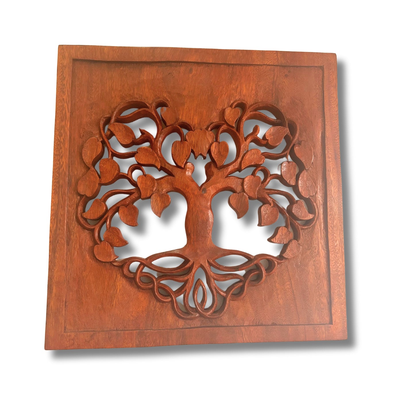 Panneau décoratif en bois Arbre de vie avec cœur 30x30cm