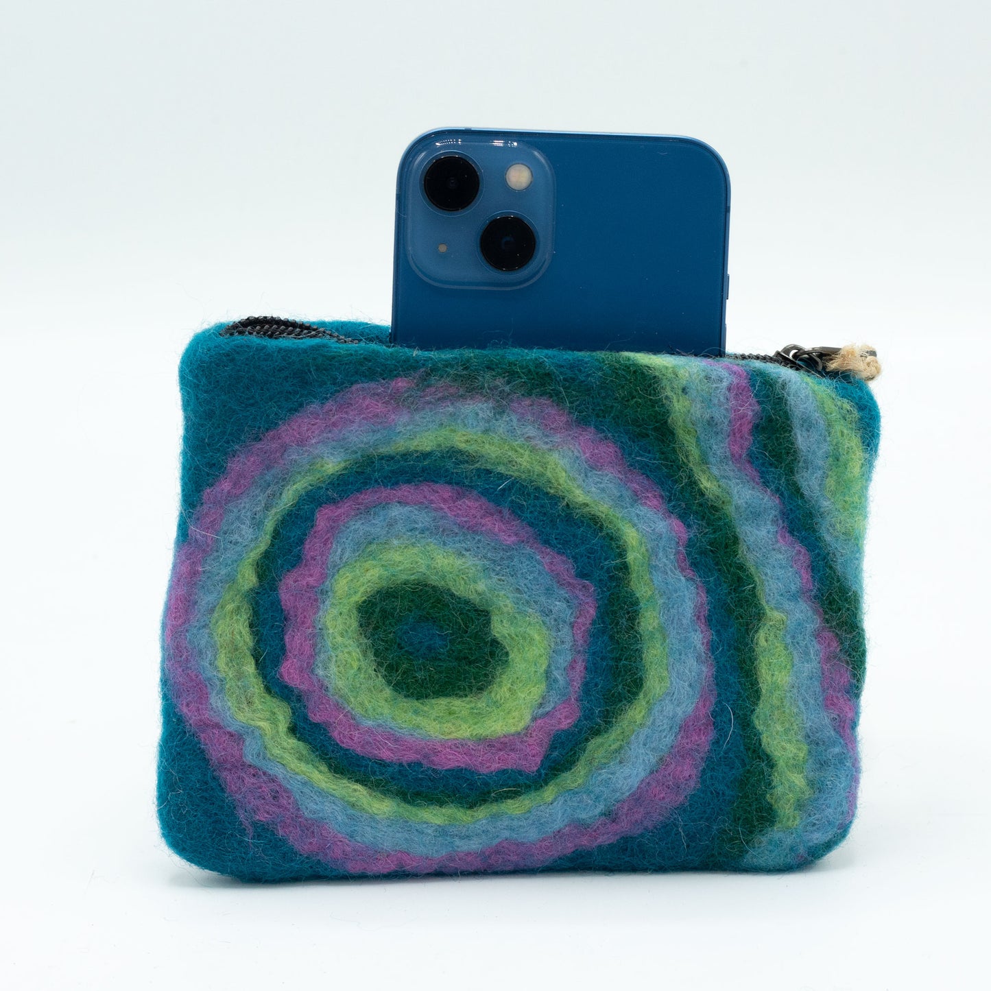 Trousse zippée en feutre naturel (assortiment) - Psychdelic