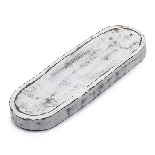 Grand plateau à encens 30 x 10 cm - Classique blanchi à la chaux
