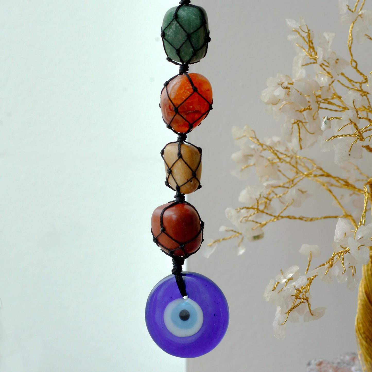 Pendentif en pierre de chakra - Mauvais œil