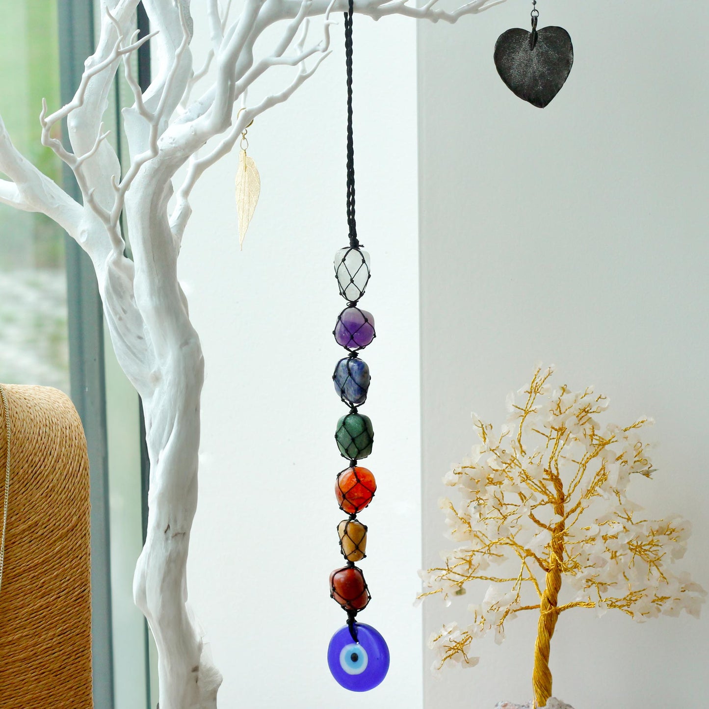 Pendentif en pierre de chakra - Mauvais œil