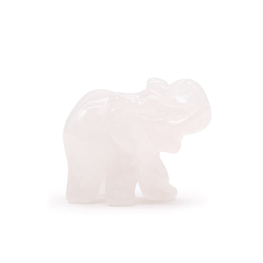 Pierre précieuse porte-bonheur éléphant - Quartz rose 50 x 35 x 25 mm