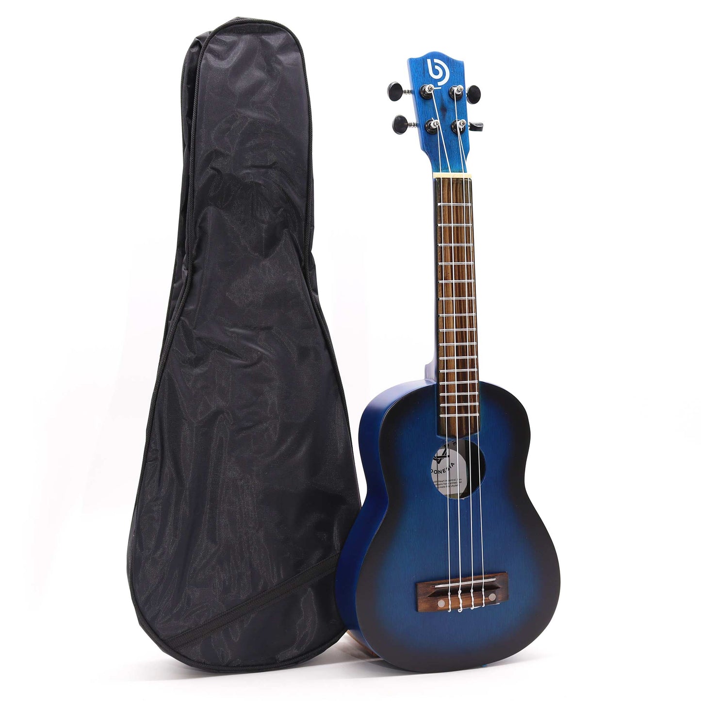 Ukulélé artisanal - Finition Blue Sunburst (4 cordes)
