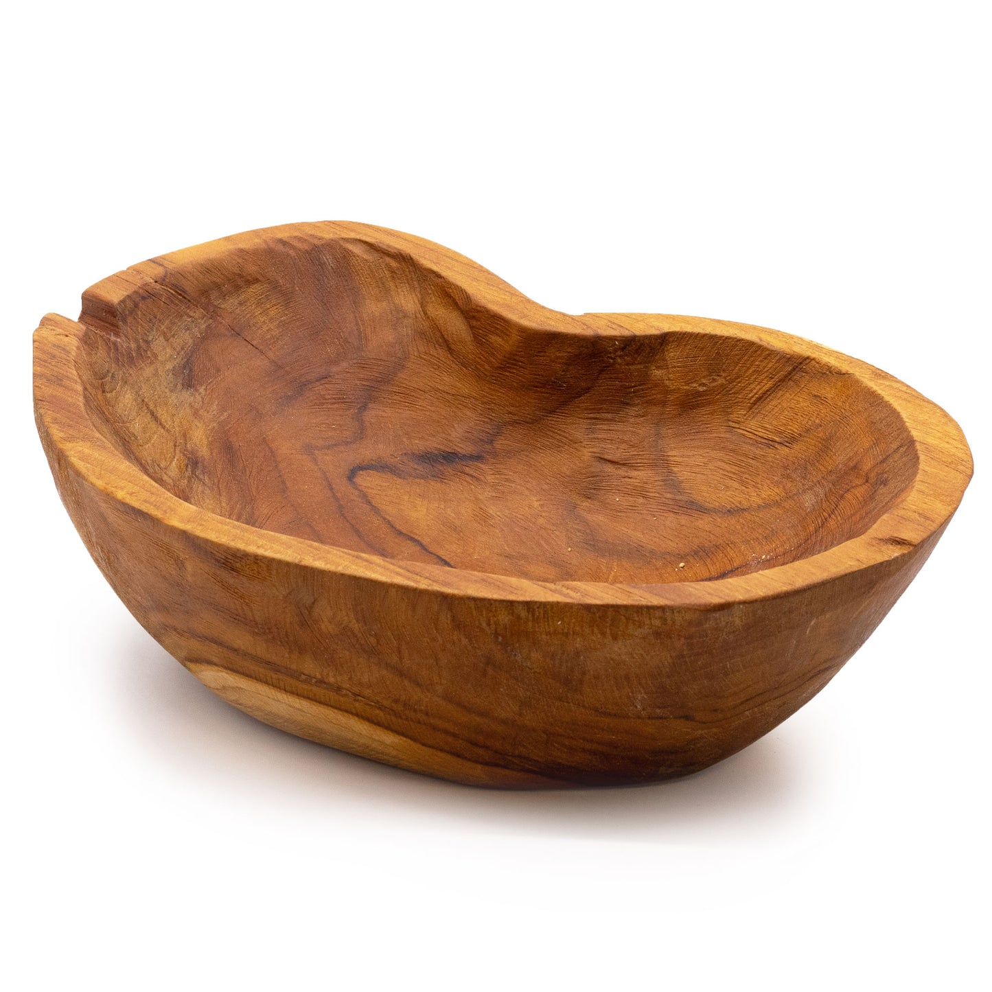 Coupe à fruits en bois de teck naturel - 31x22x8cm