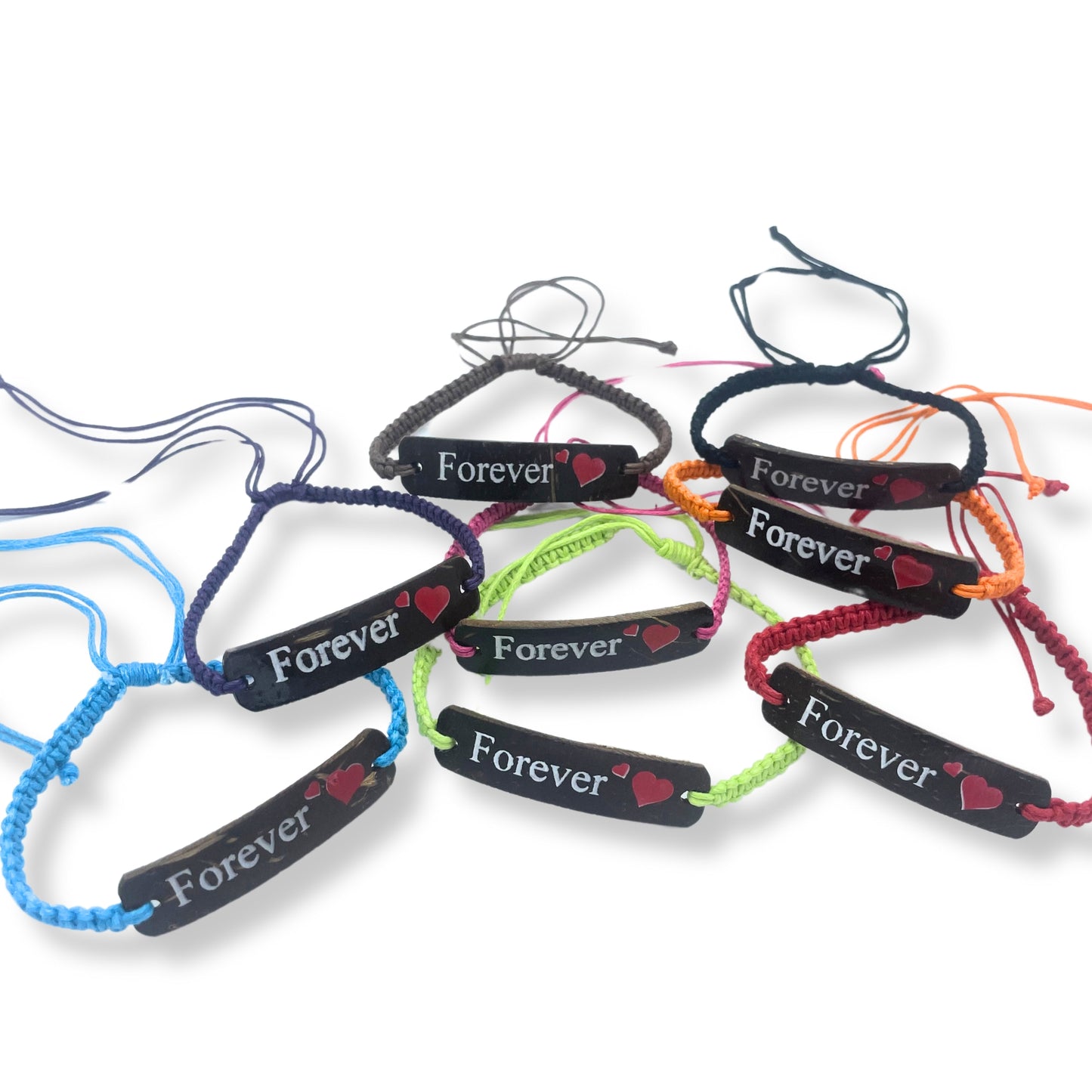 Bracelets d'amitié faits main - Imprimé noix de coco (assortiment)