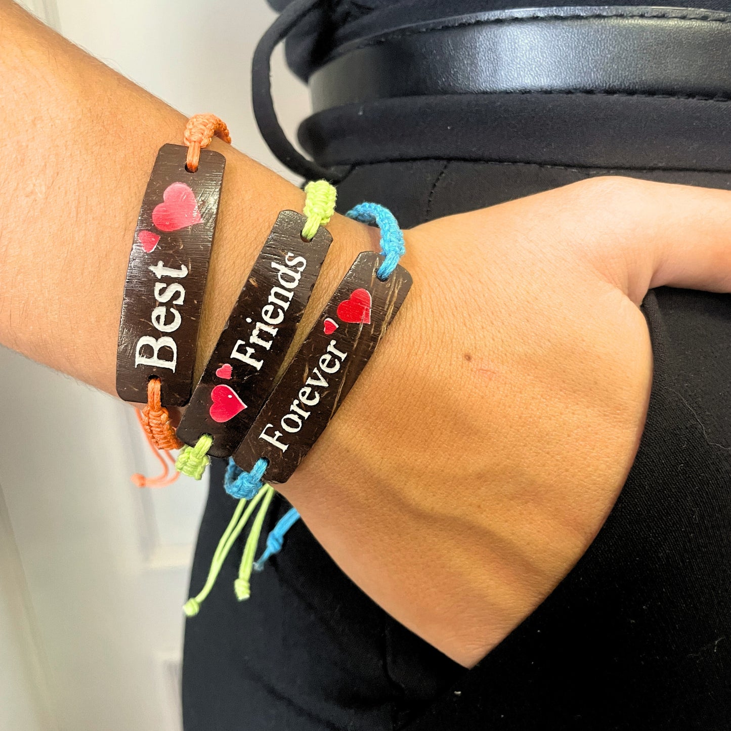 Bracelets d'amitié faits main - Imprimé noix de coco (assortiment)