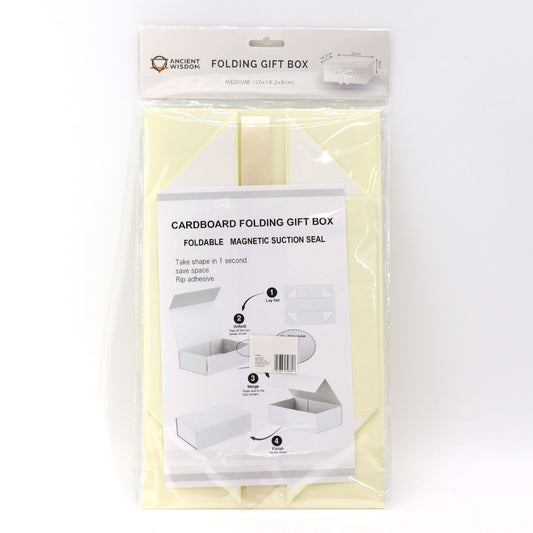 Coffret cadeau pliable avec nœud 20 x 18,2 x 8 cm - Ivoire