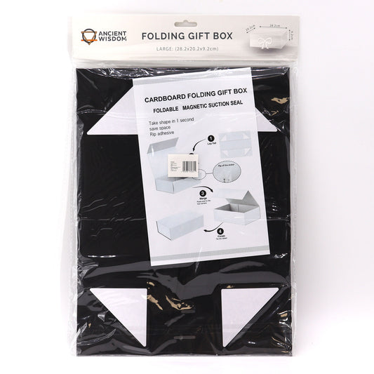 Coffret cadeau pliable avec nœud 28,2 x 20,2 x 9,2 cm - Noir