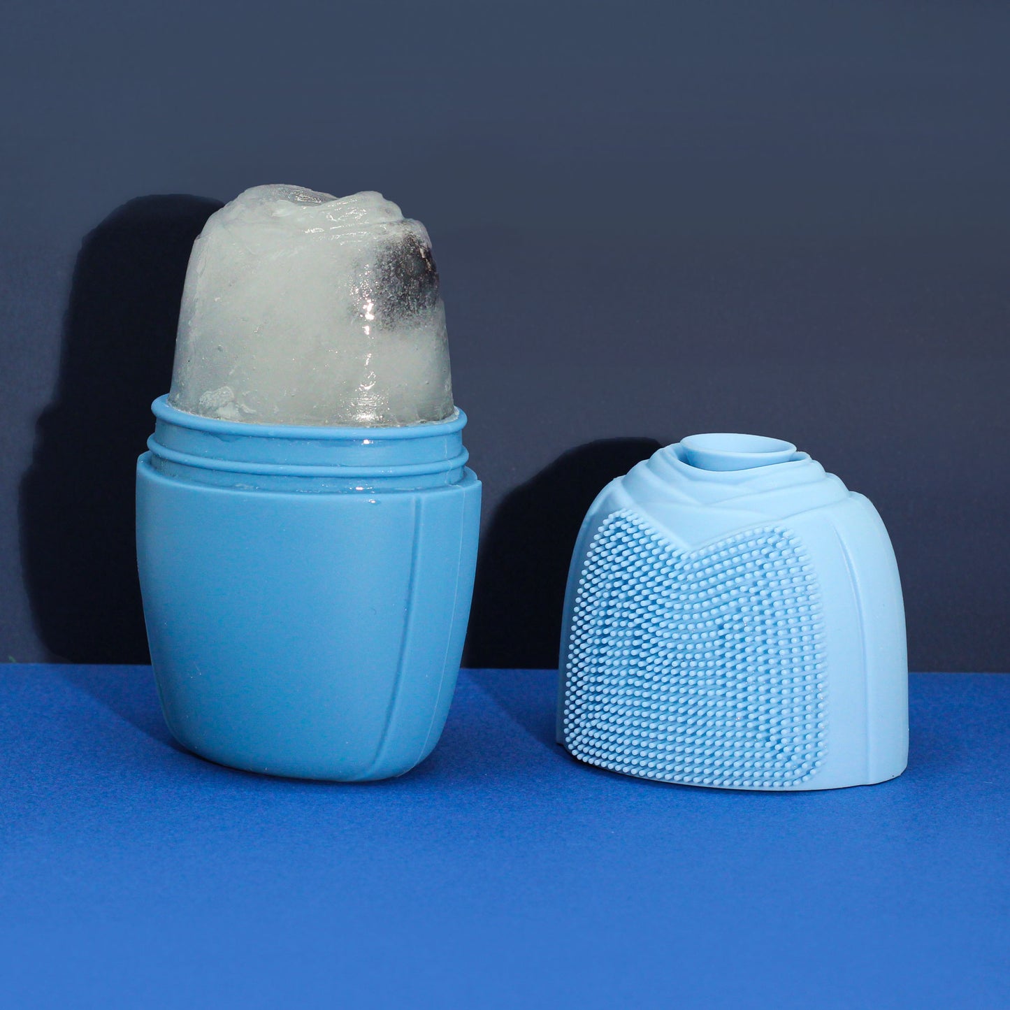 Rouleaux de glace en silicone pour le visage - Bleu