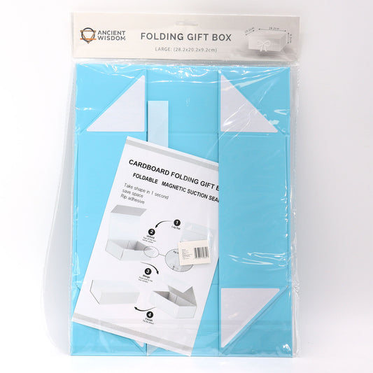 Coffret cadeau pliable avec nœud 28,2 x 20,2 x 9,2 cm - Bleu bébé