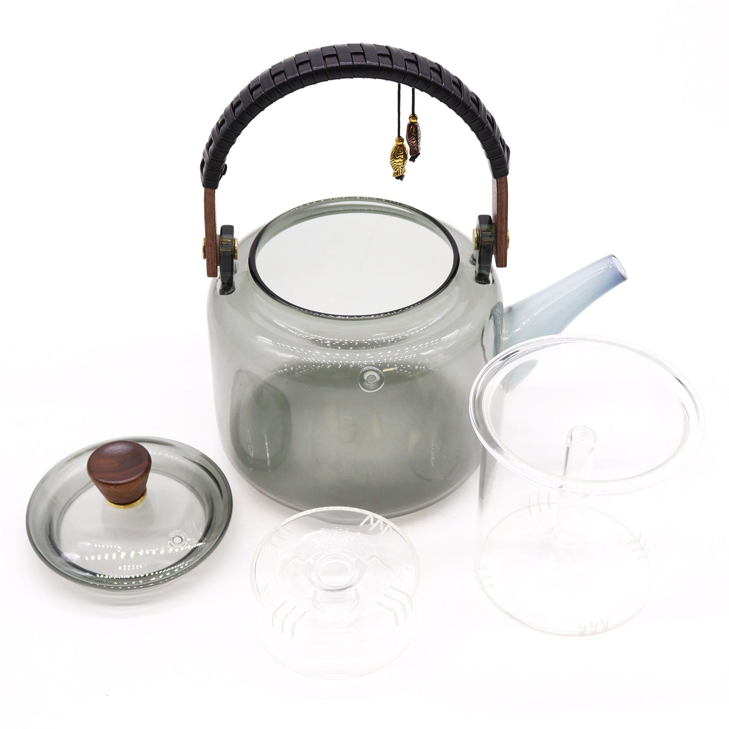 Théière en verre avec infuseur - Avec système de vapeur au charbon - 1000 ml