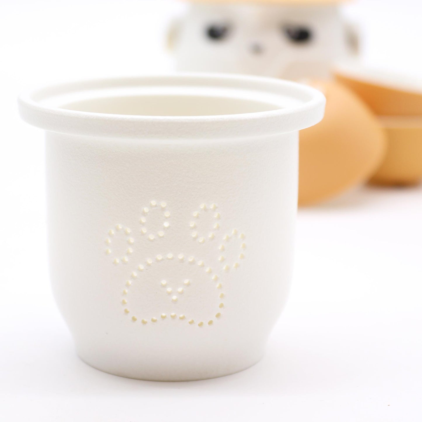 Ensemble théière et trois tasses Panda - Orange