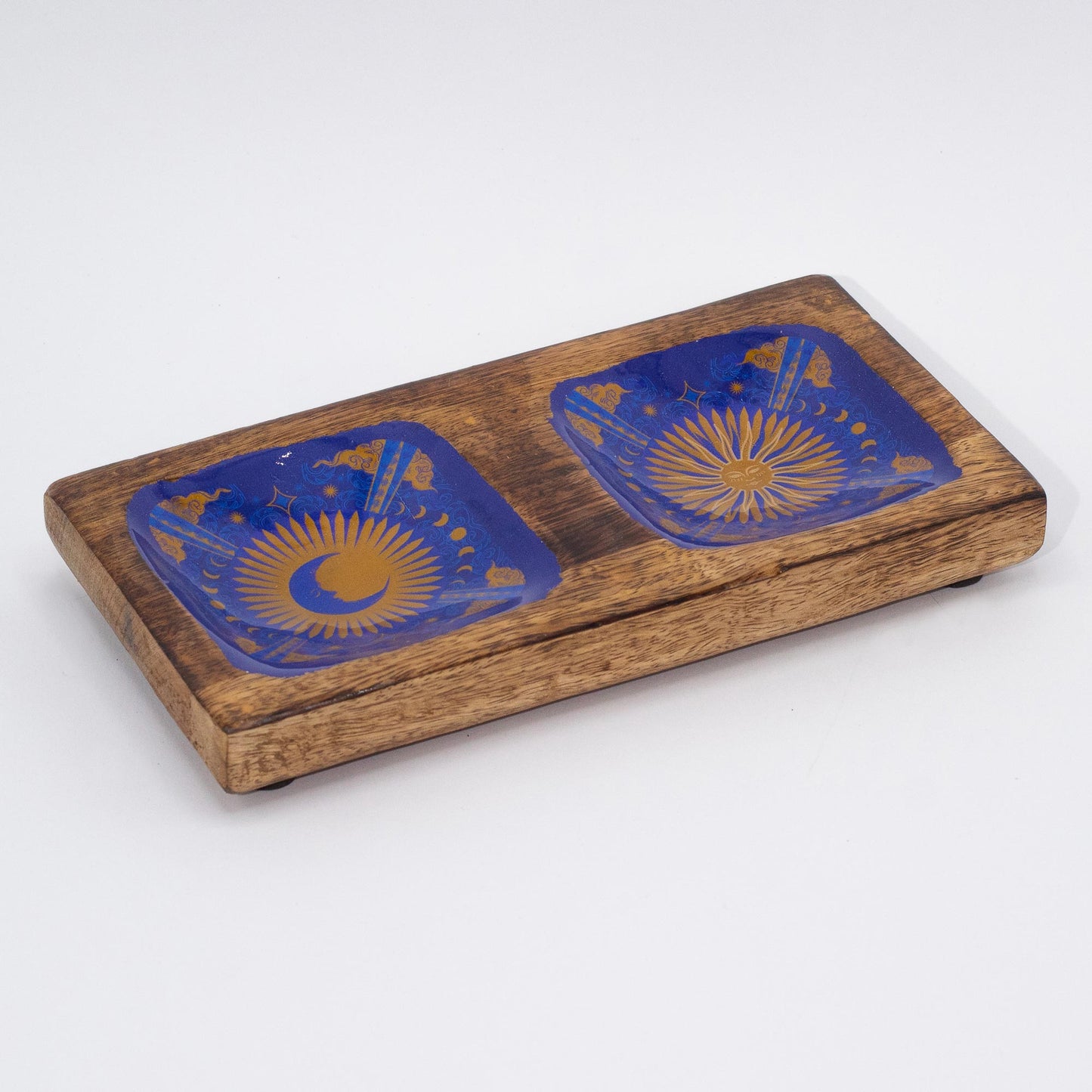 Plateau double 20x10x2,5cm - Soleil &amp; Lune - HOP HARE