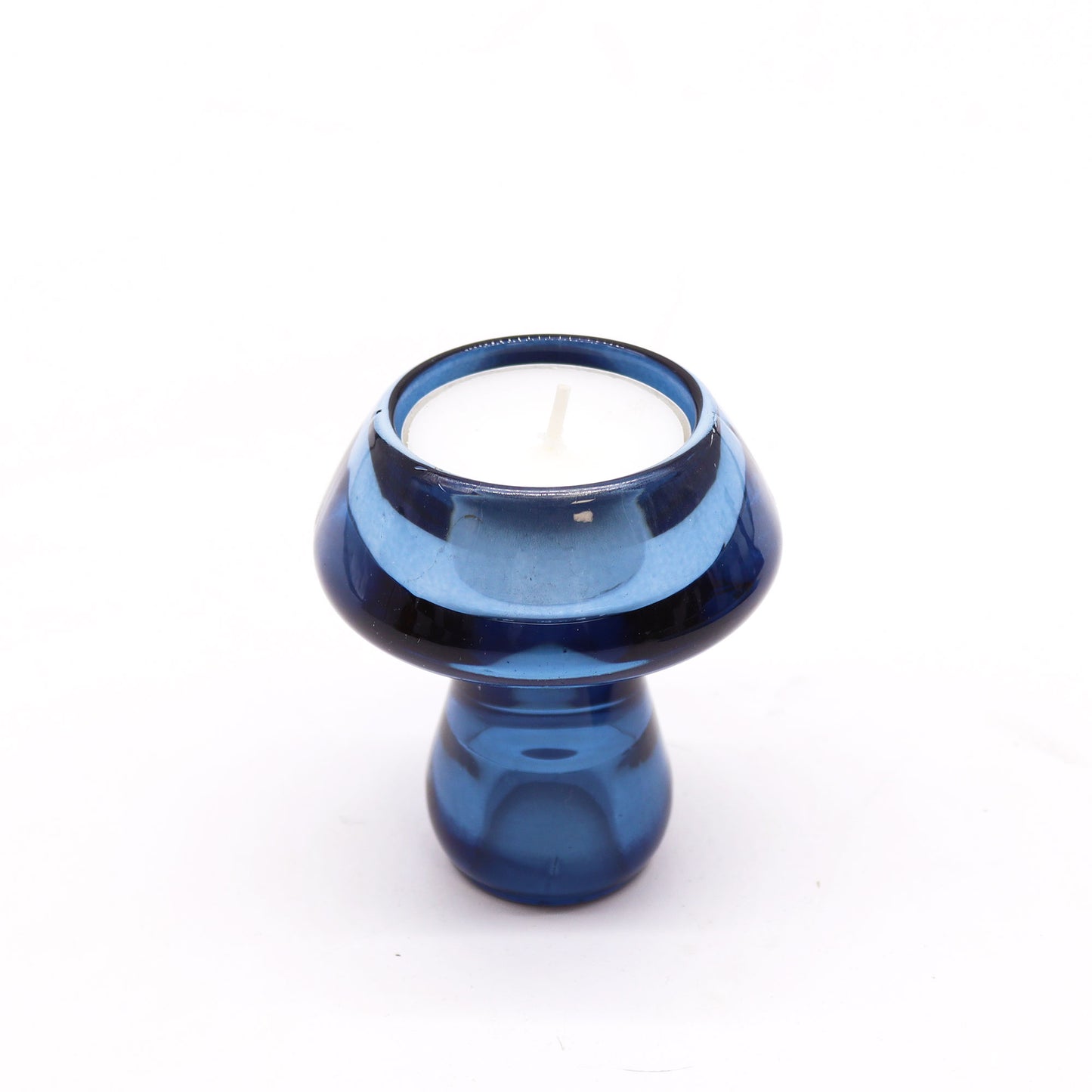 Bougeoir réversible en forme de champignon - Bleu roi