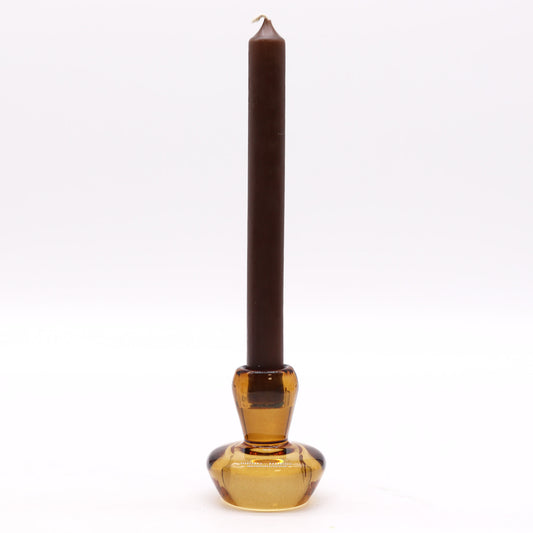 Bougeoir réversible en forme de champignon - Ambre antique